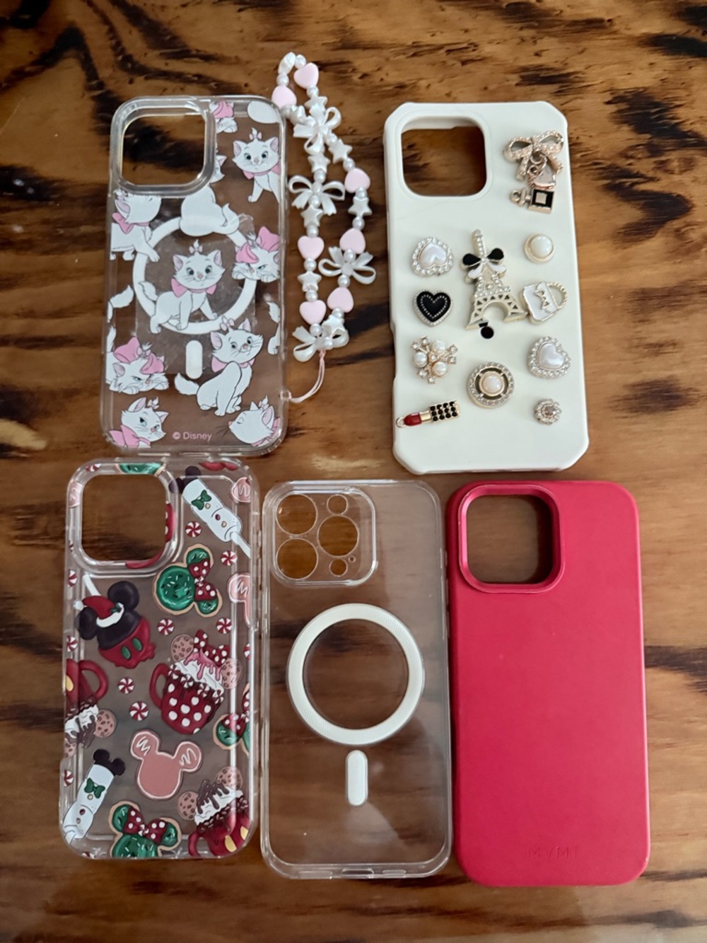 Unbranded Pink Silicone iPhone Case with Decorative Charms